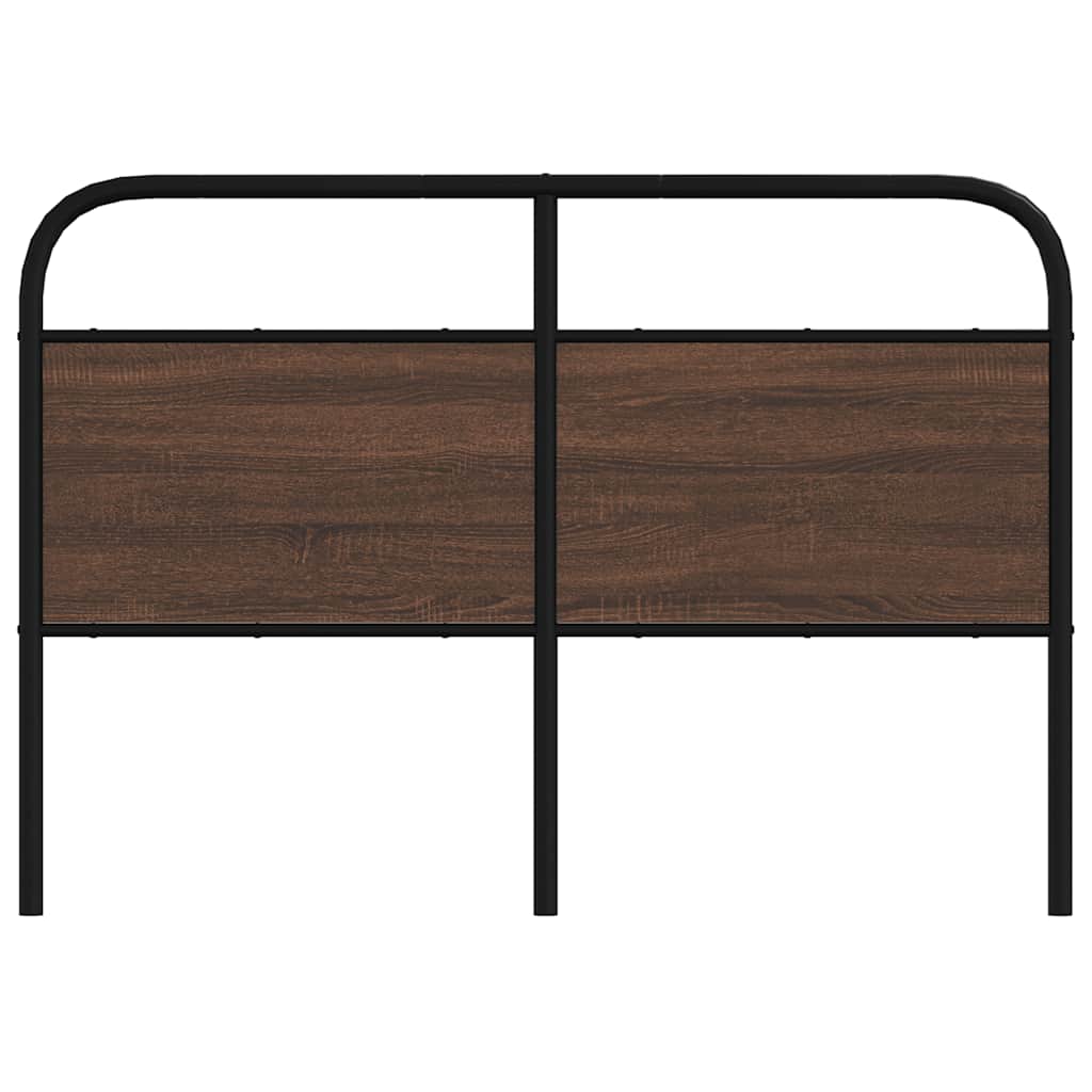 Vervangend hoofdbord 120 cm bewerkt hout en staal bruin eikenkleurig is nu te koop bij PeponiXL, paradijselijk wonen!