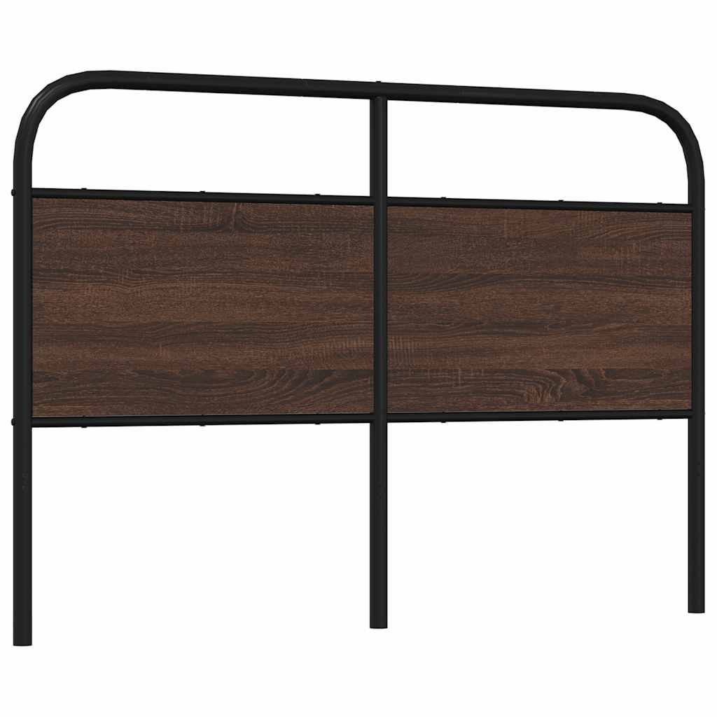 Vervangend hoofdbord 135 cm bewerkt hout en staal bruin eikenkleurig is nu te koop bij PeponiXL, paradijselijk wonen!