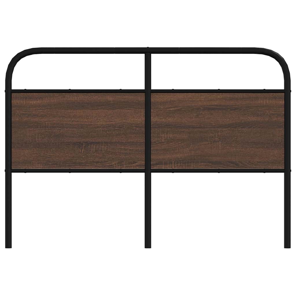 Vervangend hoofdbord 140 cm bewerkt hout en staal bruin eikenkleurig is nu te koop bij PeponiXL, paradijselijk wonen!