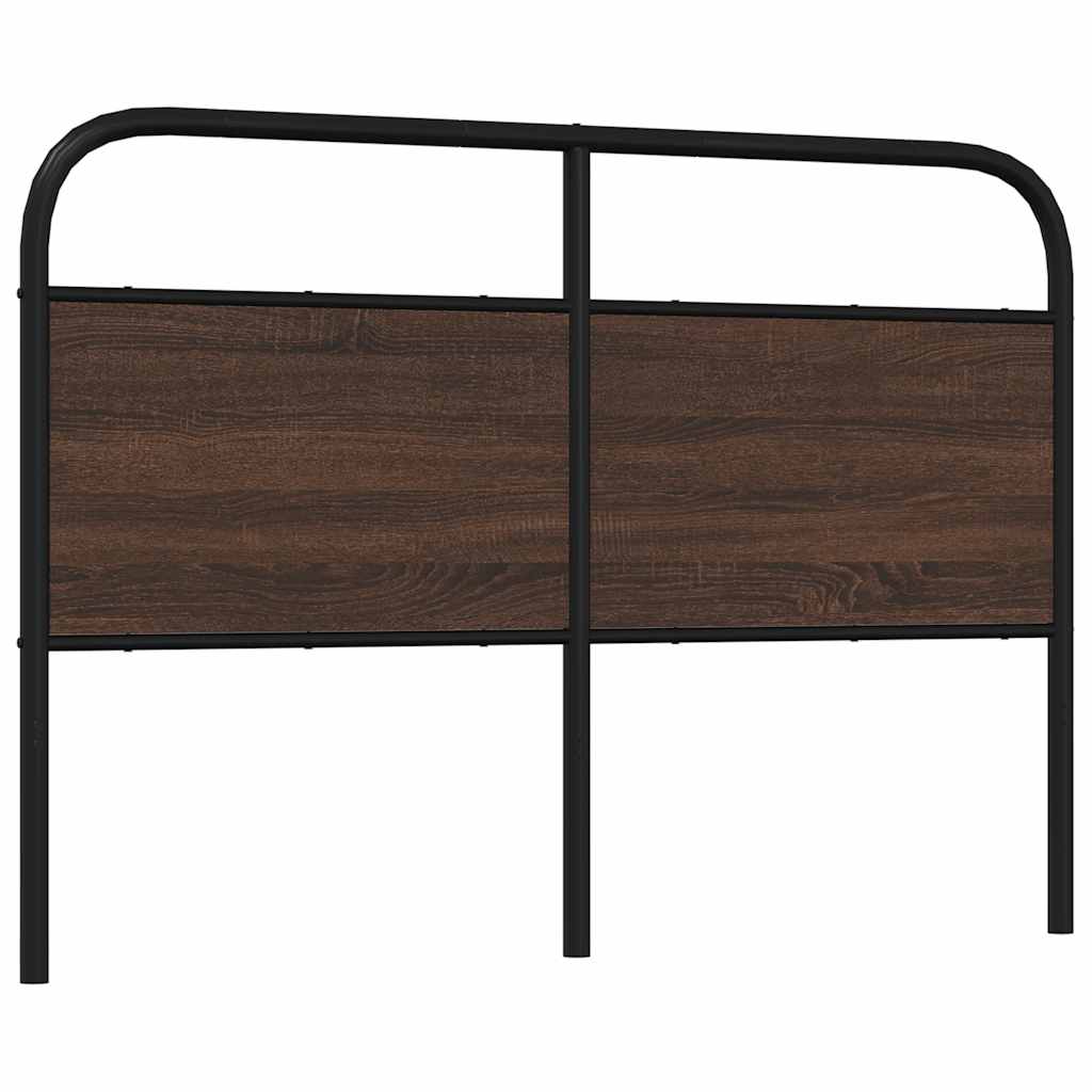 Vervangend hoofdbord 140 cm bewerkt hout en staal bruin eikenkleurig is nu te koop bij PeponiXL, paradijselijk wonen!