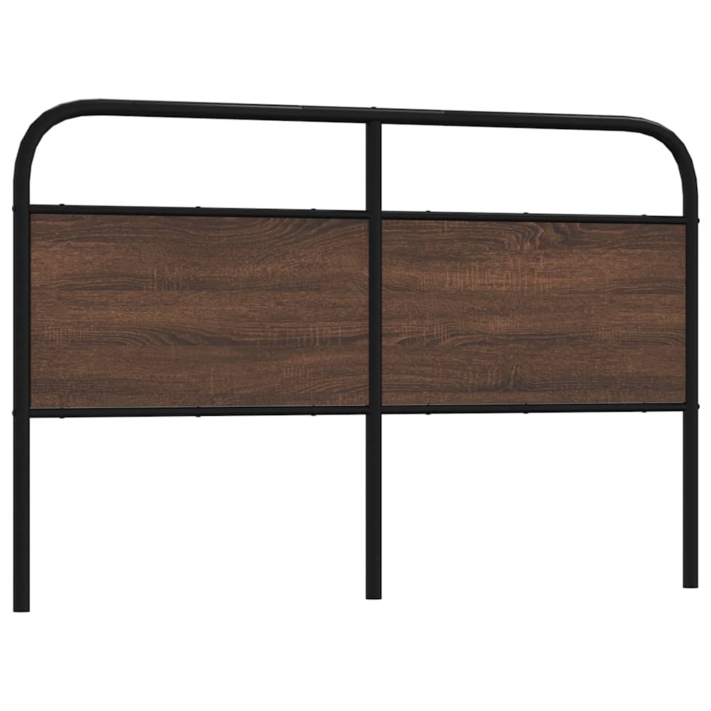 Vervangend hoofdbord 150 cm bewerkt hout en staal bruin eikenkleurig is nu te koop bij PeponiXL, paradijselijk wonen!