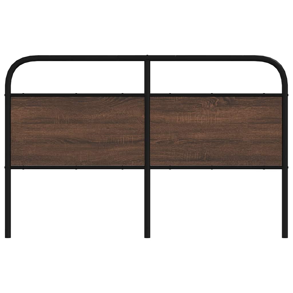 Vervangend hoofdbord 150 cm bewerkt hout en staal bruin eikenkleurig is nu te koop bij PeponiXL, paradijselijk wonen!