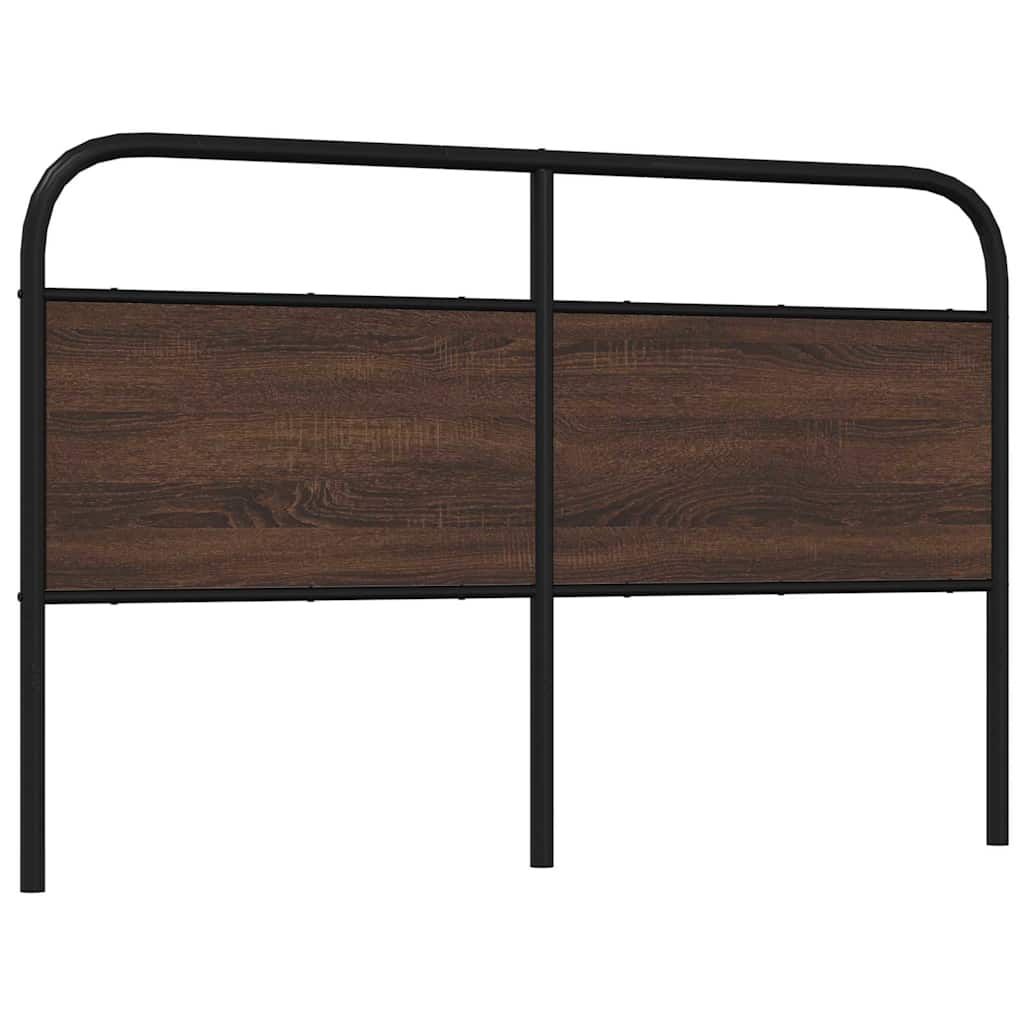 Vervangend hoofdbord 150 cm bewerkt hout en staal bruin eikenkleurig is nu te koop bij PeponiXL, paradijselijk wonen!