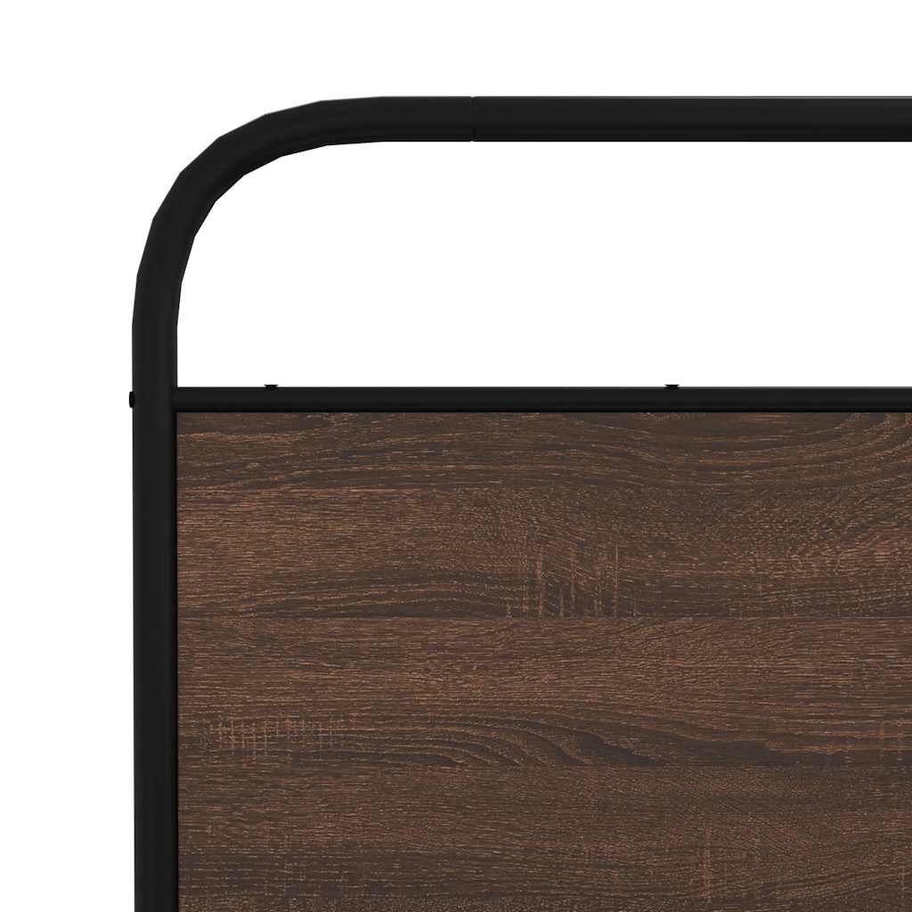 Vervangend hoofdbord 150 cm bewerkt hout en staal bruin eikenkleurig is nu te koop bij PeponiXL, paradijselijk wonen!