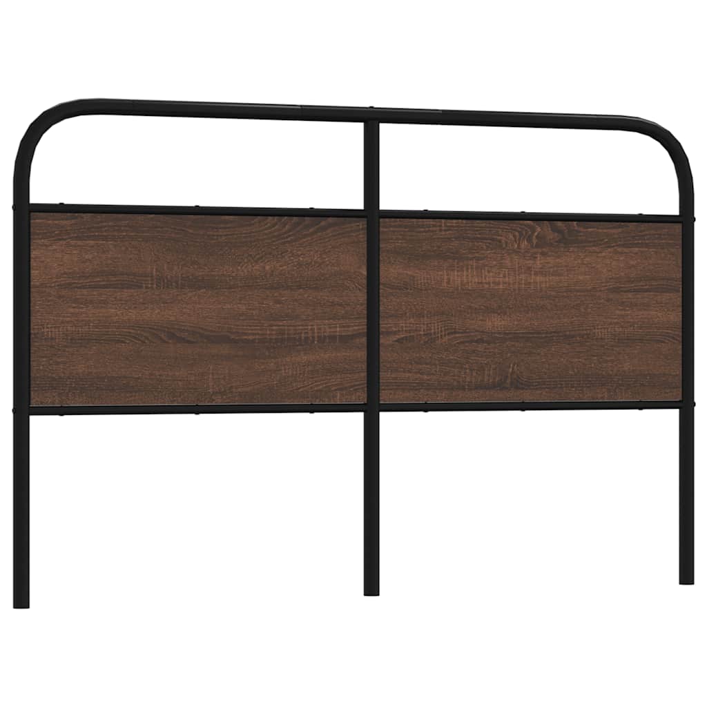 Vervangend hoofdbord 160 cm bewerkt hout en staal bruin eikenkleurig is nu te koop bij PeponiXL, paradijselijk wonen!