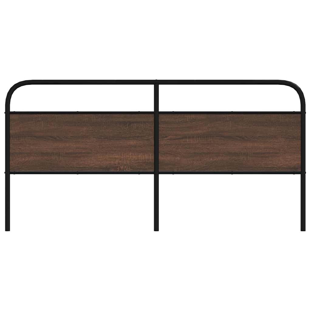 Vervangend hoofdbord 180 cm bewerkt hout en staal bruin eikenkleurig is nu te koop bij PeponiXL, paradijselijk wonen!