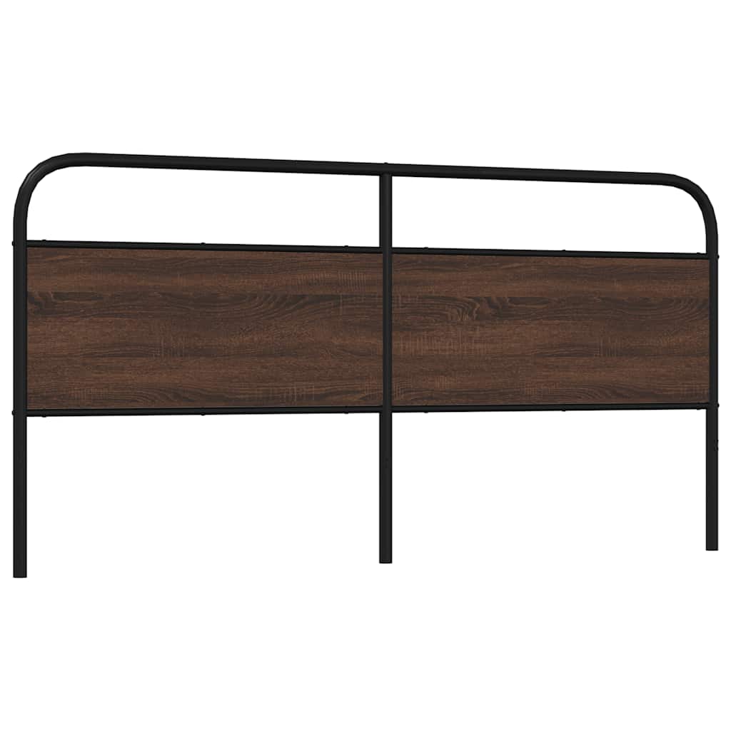 Vervangend hoofdbord 180 cm bewerkt hout en staal bruin eikenkleurig is nu te koop bij PeponiXL, paradijselijk wonen!