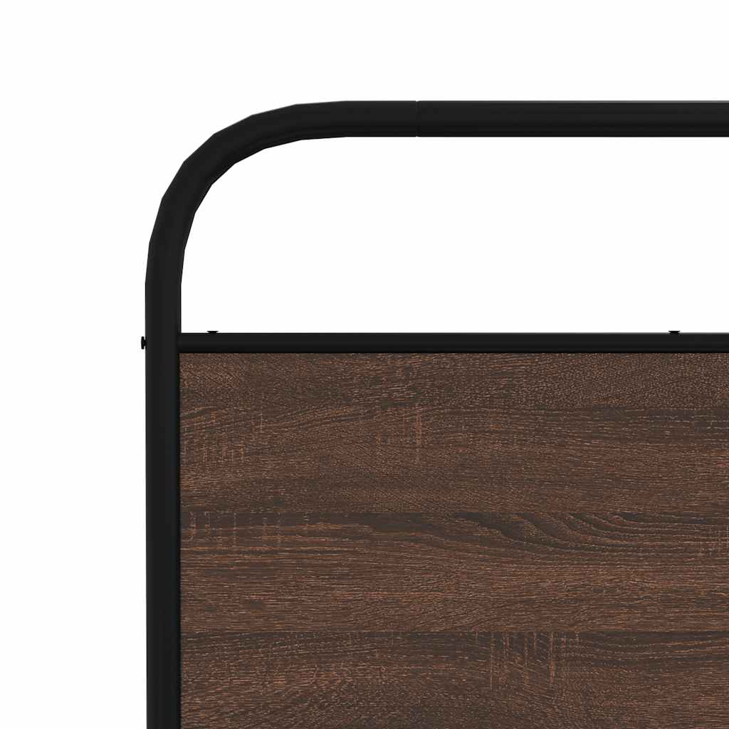 Vervangend hoofdbord 180 cm bewerkt hout en staal bruin eikenkleurig is nu te koop bij PeponiXL, paradijselijk wonen!