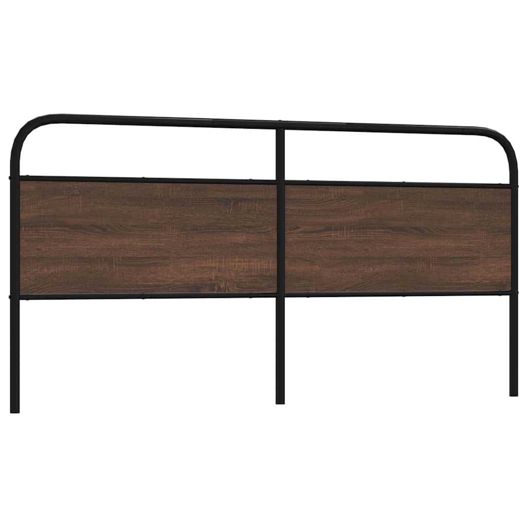 Vervangend hoofdbord 190 cm bewerkt hout en staal bruin eikenkleurig is nu te koop bij PeponiXL, paradijselijk wonen!