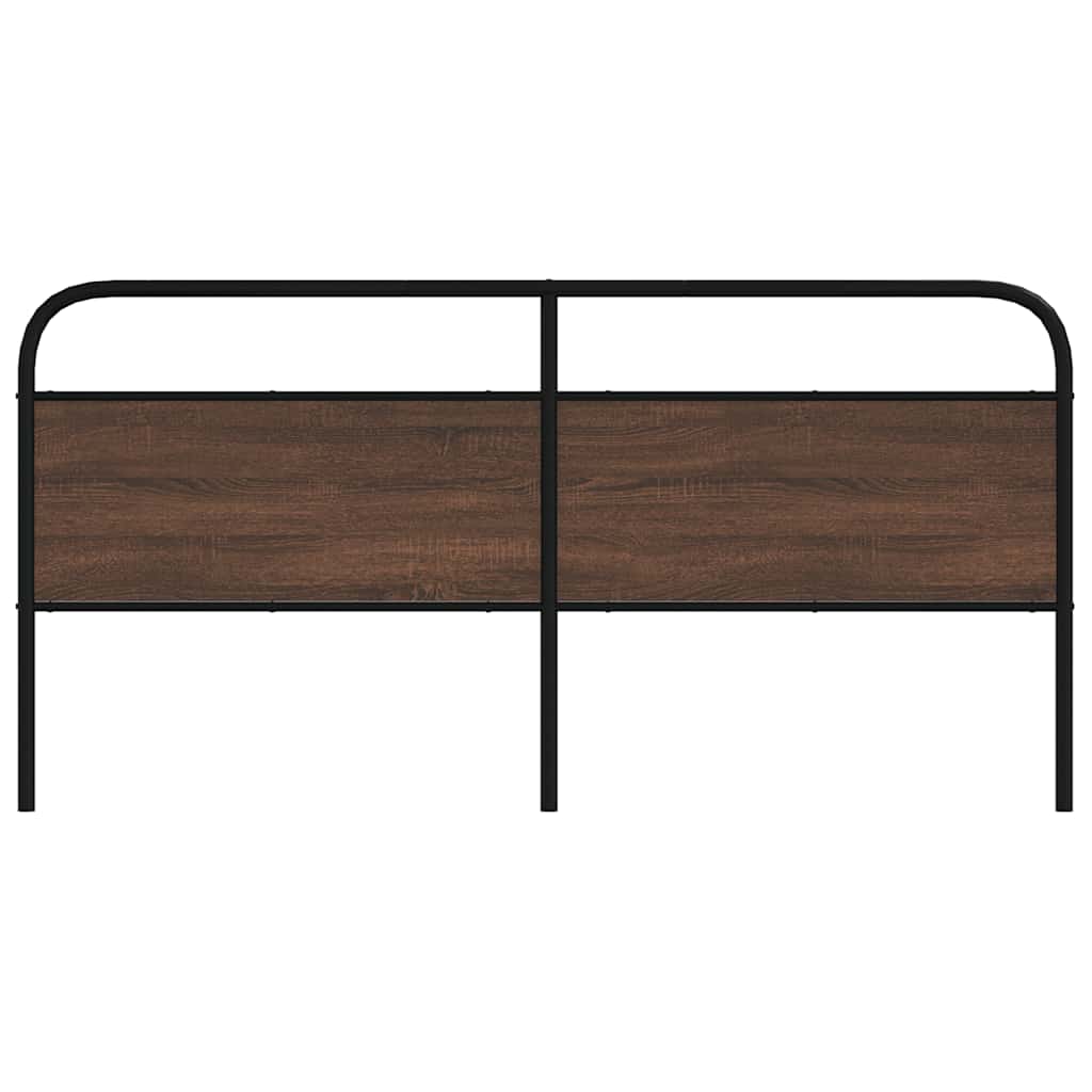 Vervangend hoofdbord 190 cm bewerkt hout en staal bruin eikenkleurig is nu te koop bij PeponiXL, paradijselijk wonen!