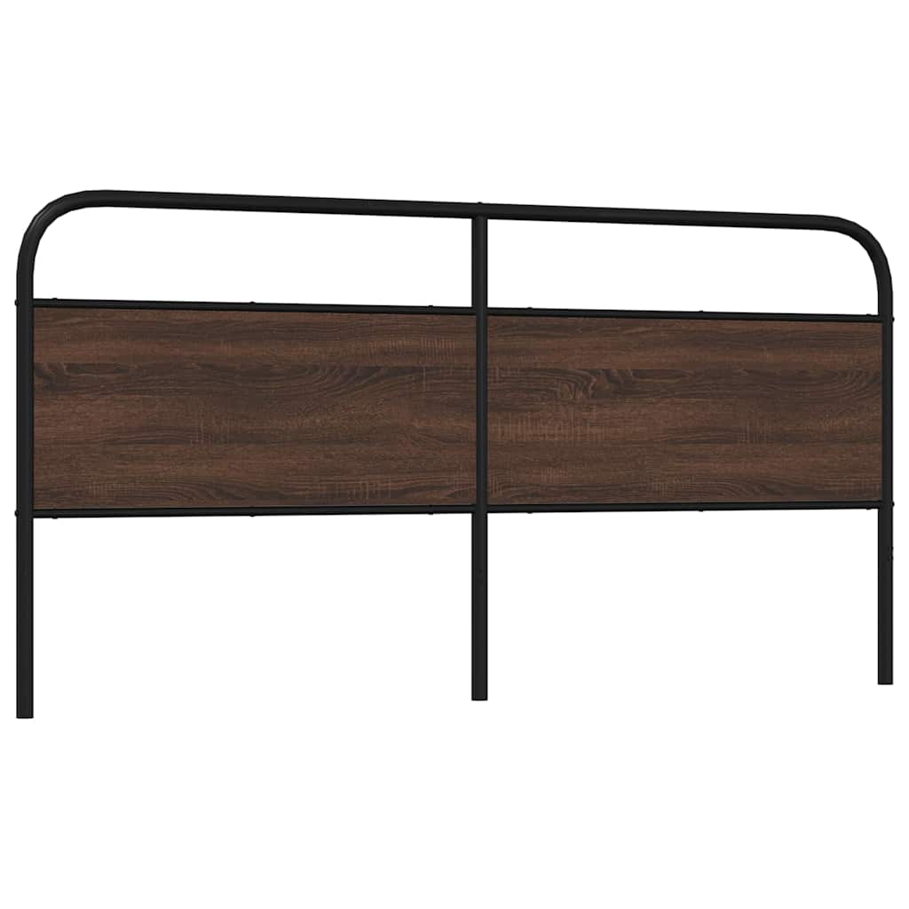 Vervangend hoofdbord 190 cm bewerkt hout en staal bruin eikenkleurig is nu te koop bij PeponiXL, paradijselijk wonen!