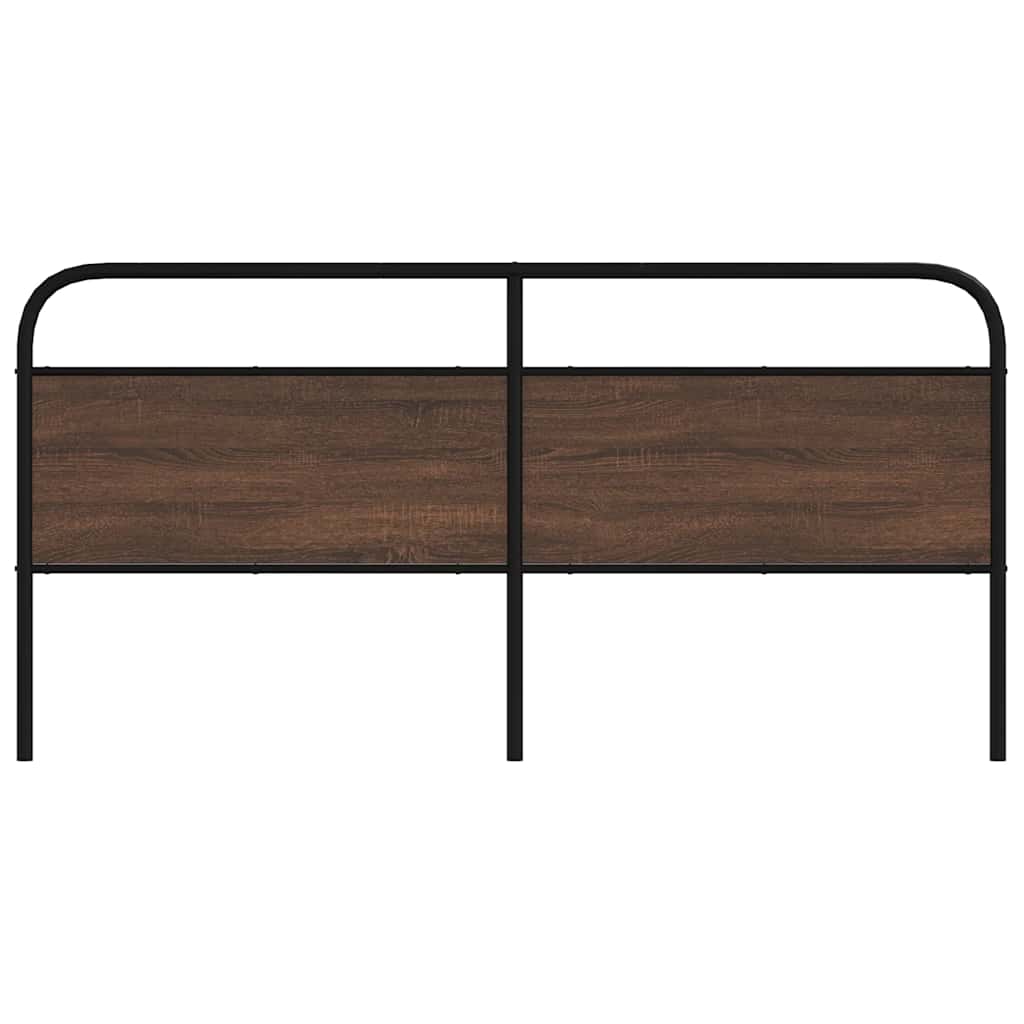 Vervangend hoofdbord 200 cm bewerkt hout en staal bruin eikenkleurig is nu te koop bij PeponiXL, paradijselijk wonen!