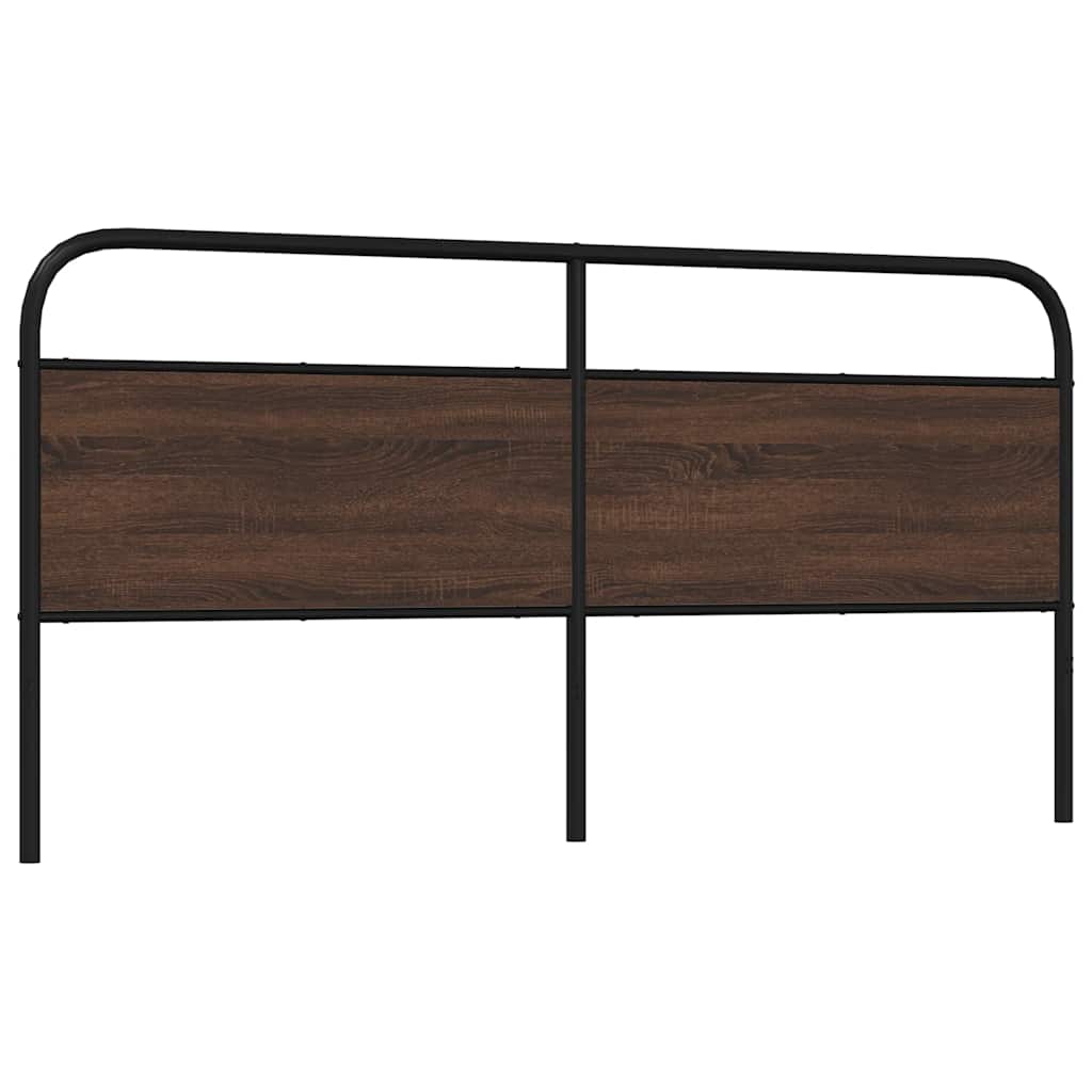 Vervangend hoofdbord 200 cm bewerkt hout en staal bruin eikenkleurig is nu te koop bij PeponiXL, paradijselijk wonen!