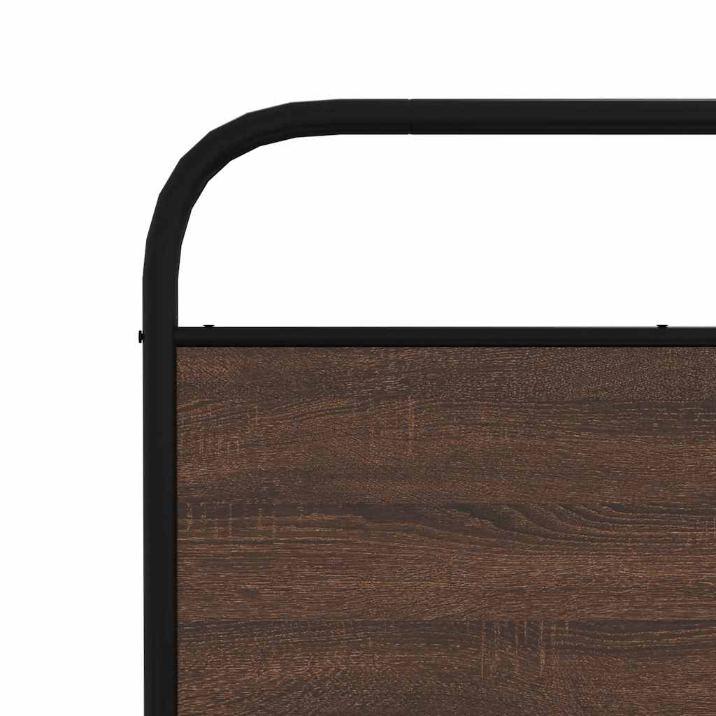 Vervangend hoofdbord 200 cm bewerkt hout en staal bruin eikenkleurig is nu te koop bij PeponiXL, paradijselijk wonen!