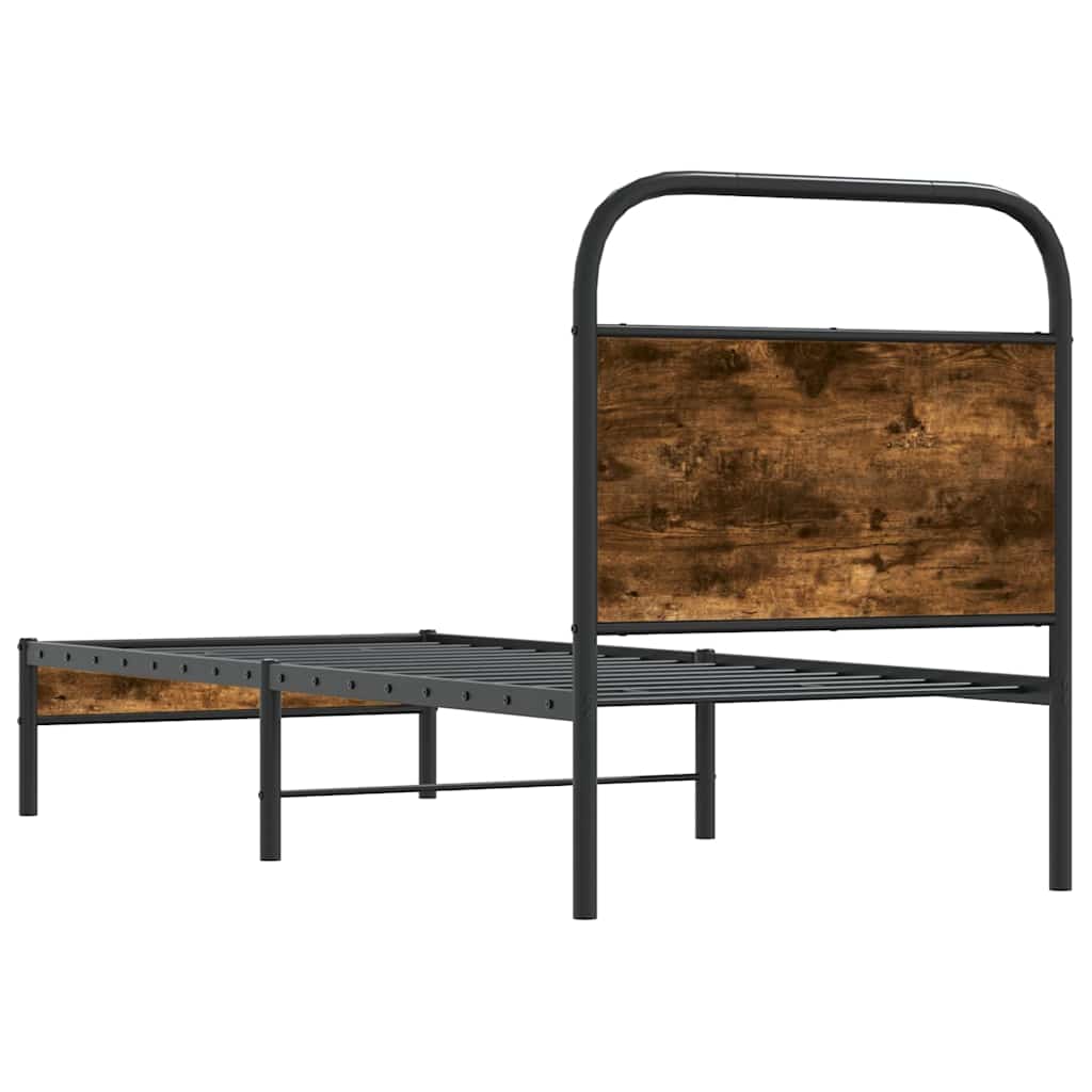Bedframe zonder matras bewerkt hout gerookt eiken 80x200 cm is nu te koop bij PeponiXL, paradijselijk wonen!
