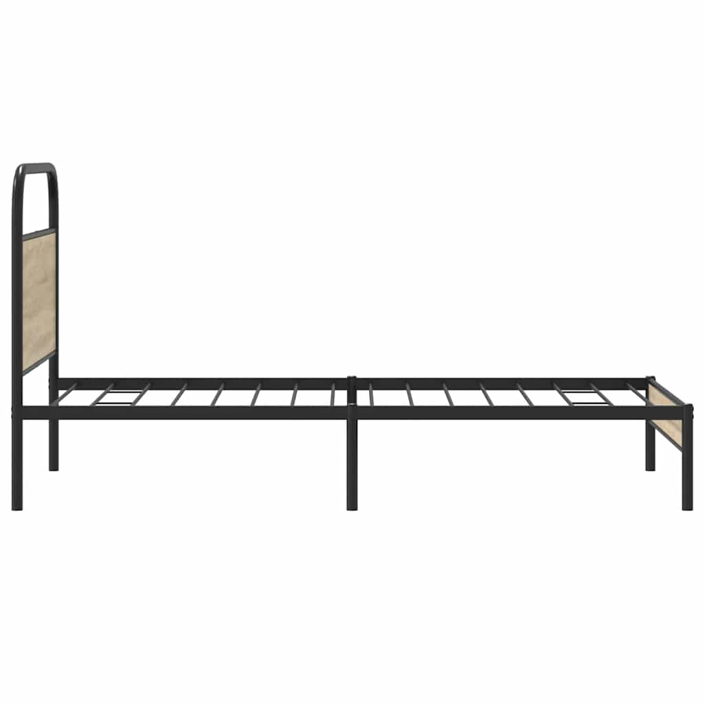 Bedframe zonder matras bewerkt hout gerookt eiken 90x200 cm is nu te koop bij PeponiXL, paradijselijk wonen!