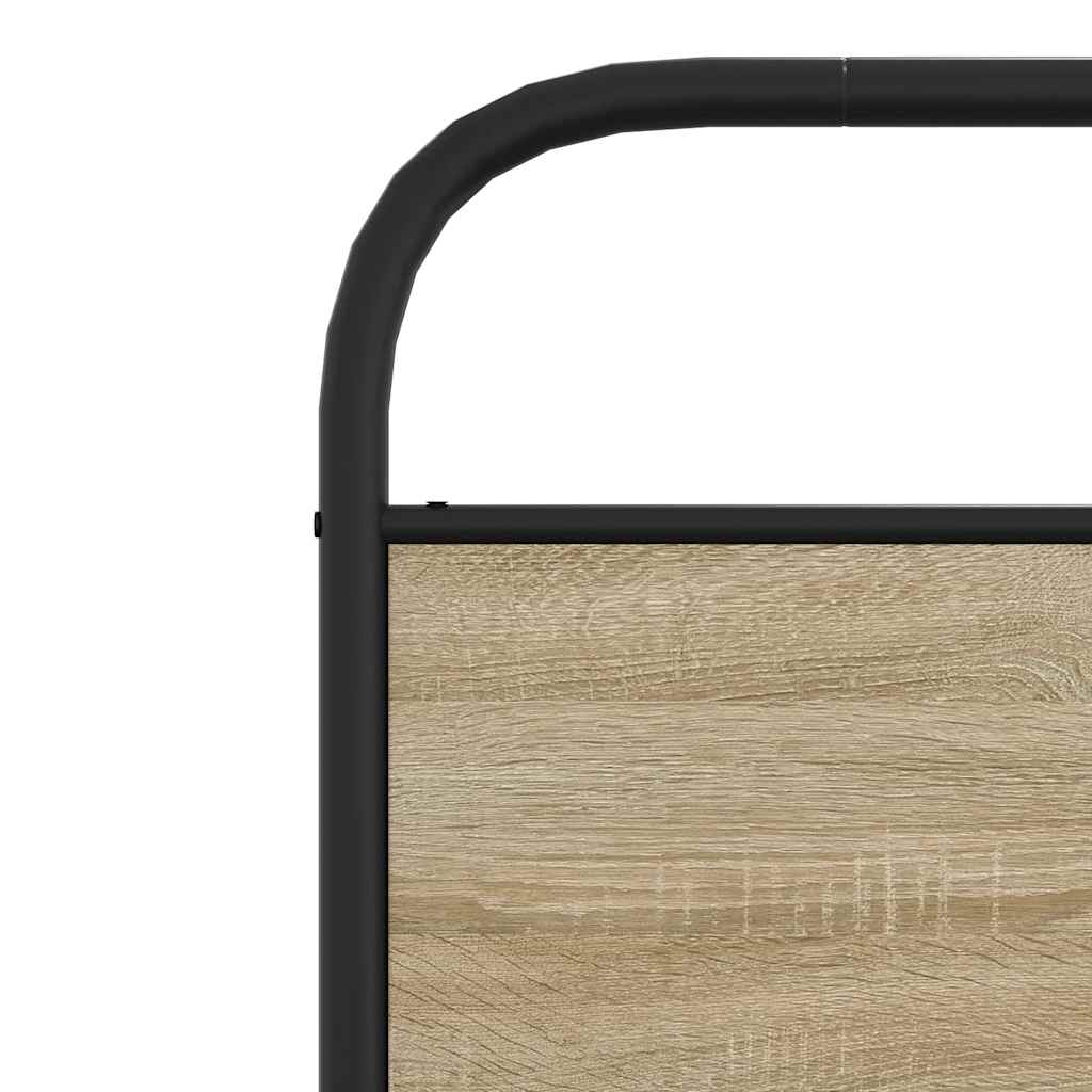 Bedframe zonder matras bewerkt hout gerookt eiken 100x190 cm is nu te koop bij PeponiXL, paradijselijk wonen!