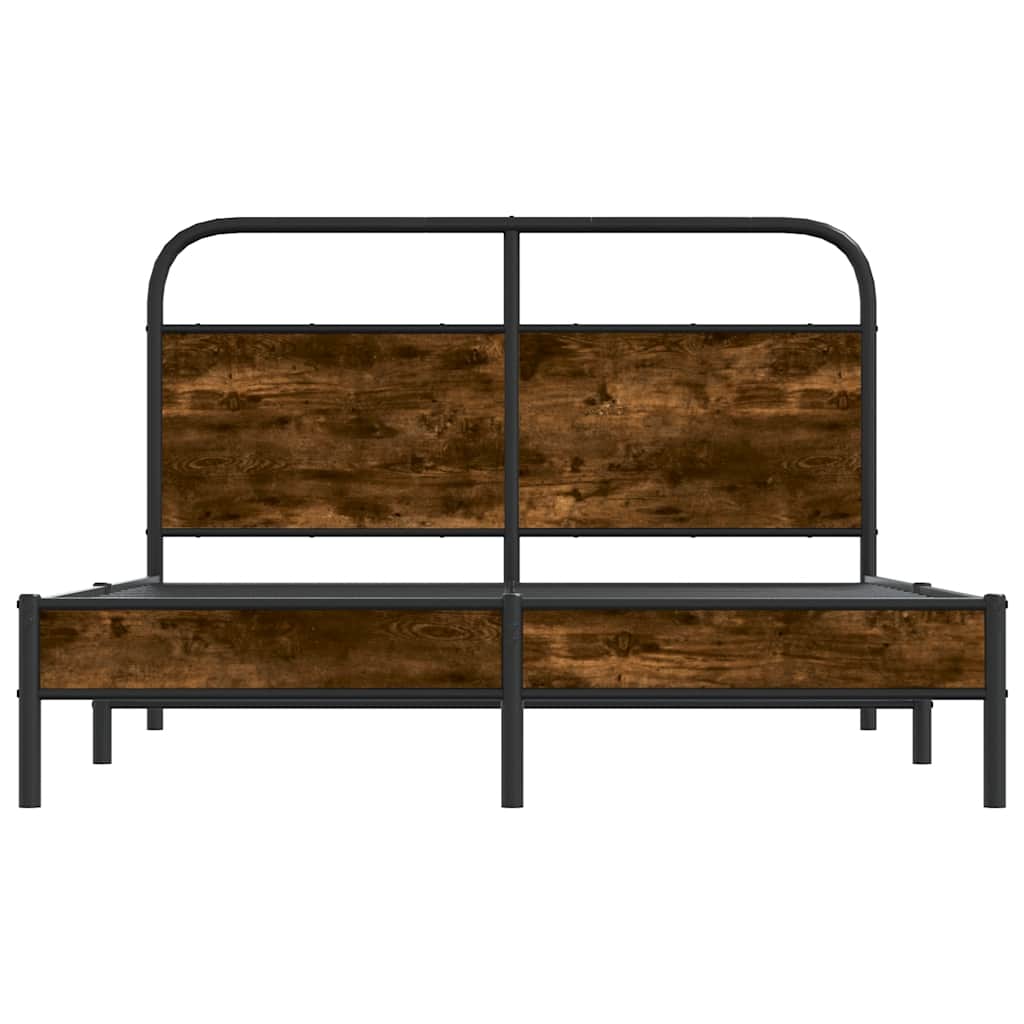 Bedframe zonder matras bewerkt hout gerookt eiken 120x190 cm is nu te koop bij PeponiXL, paradijselijk wonen!