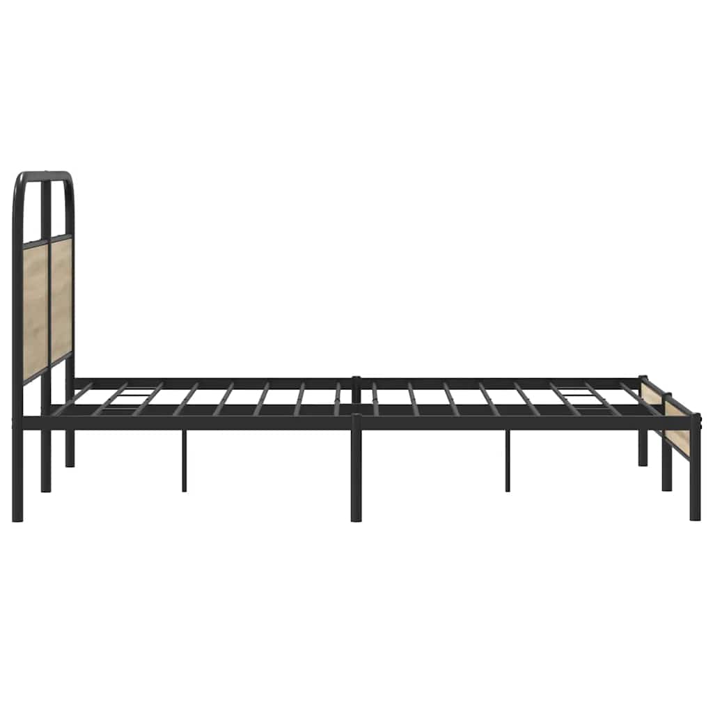 Bedframe zonder matras bewerkt hout gerookt eiken 120x190 cm is nu te koop bij PeponiXL, paradijselijk wonen!