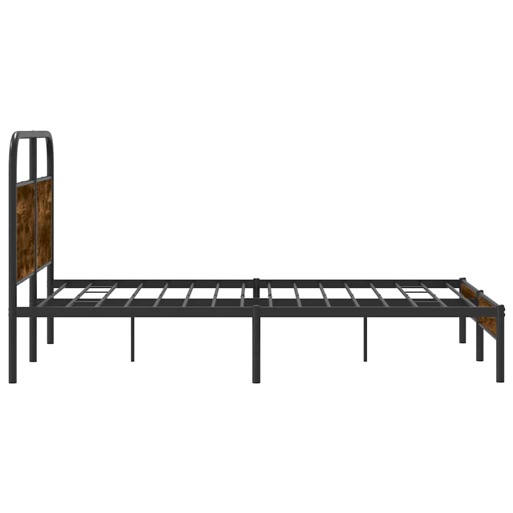 Bedframe zonder matras bewerkt hout gerookt eiken 120x200 cm is nu te koop bij PeponiXL, paradijselijk wonen!