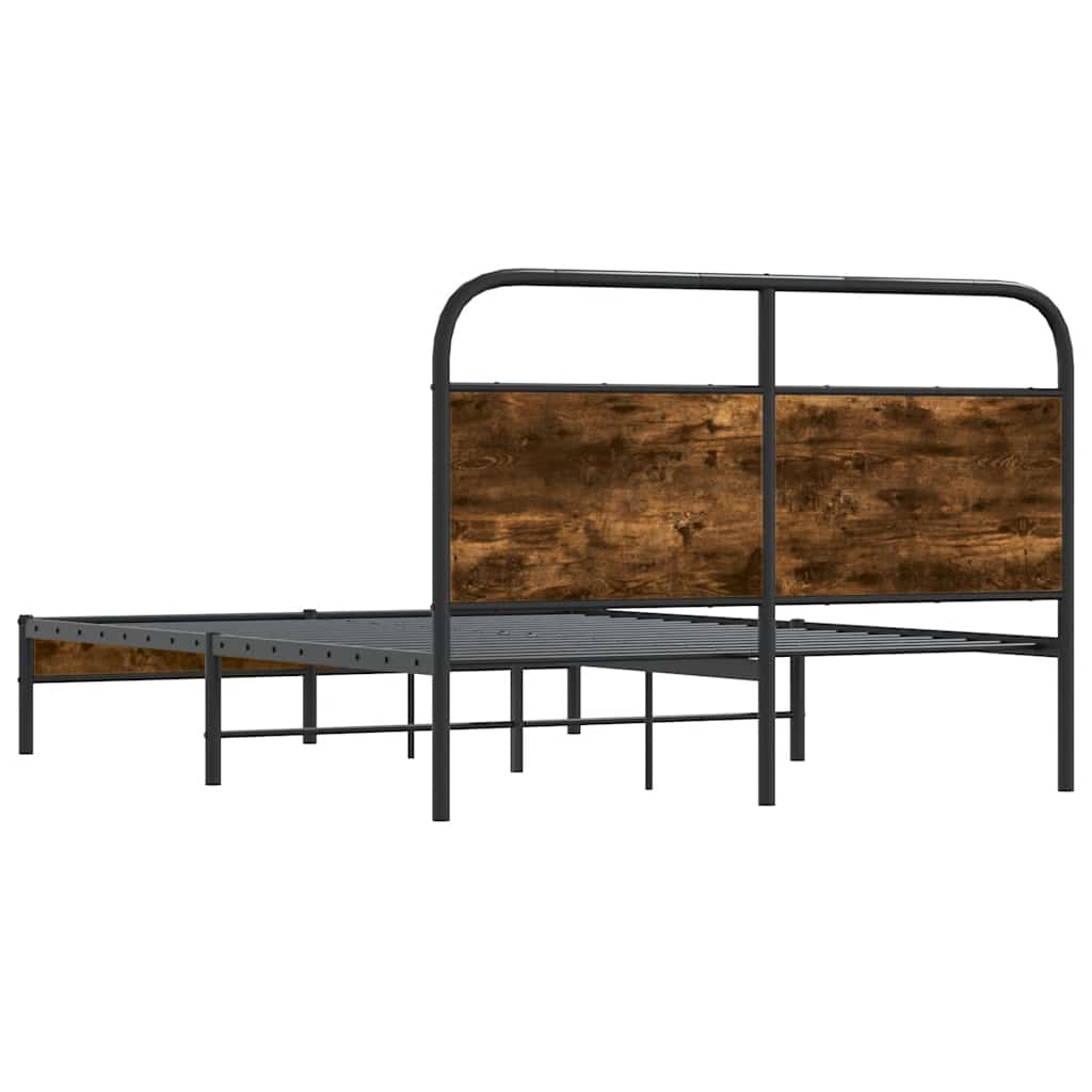 Bedframe zonder matras bewerkt hout gerookt eiken 140x190 cm is nu te koop bij PeponiXL, paradijselijk wonen!