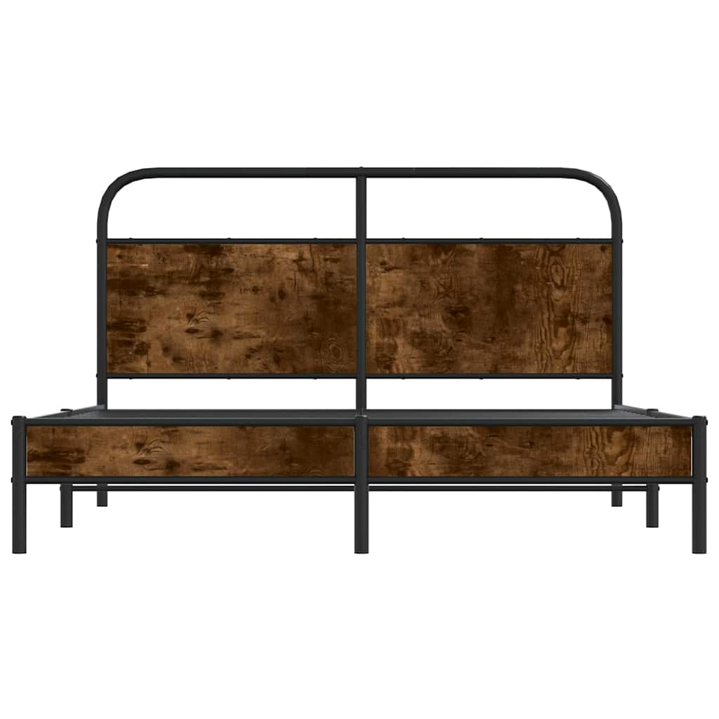 Bedframe zonder matras bewerkt hout gerookt eiken 160x200 cm is nu te koop bij PeponiXL, paradijselijk wonen!