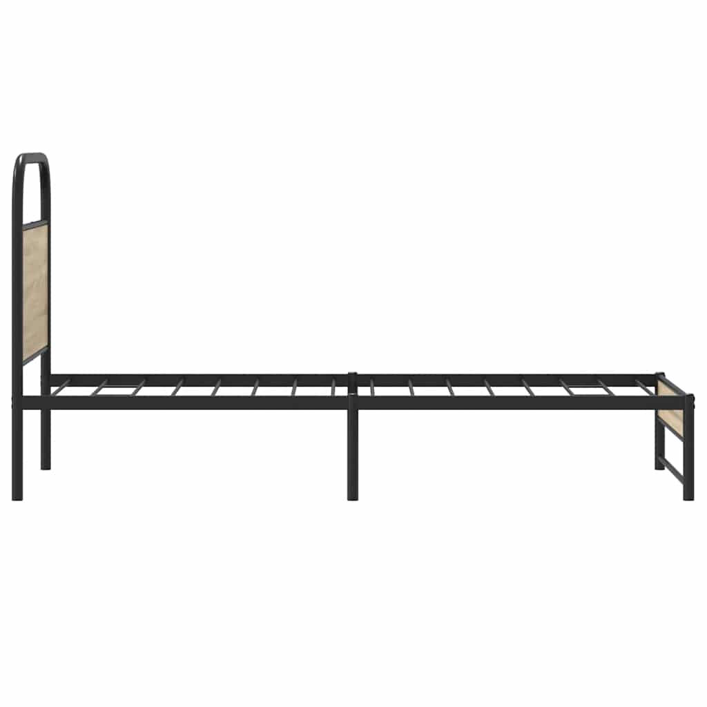 Bedframe zonder matras bewerkt hout gerookt eiken 80x200 cm is nu te koop bij PeponiXL, paradijselijk wonen!