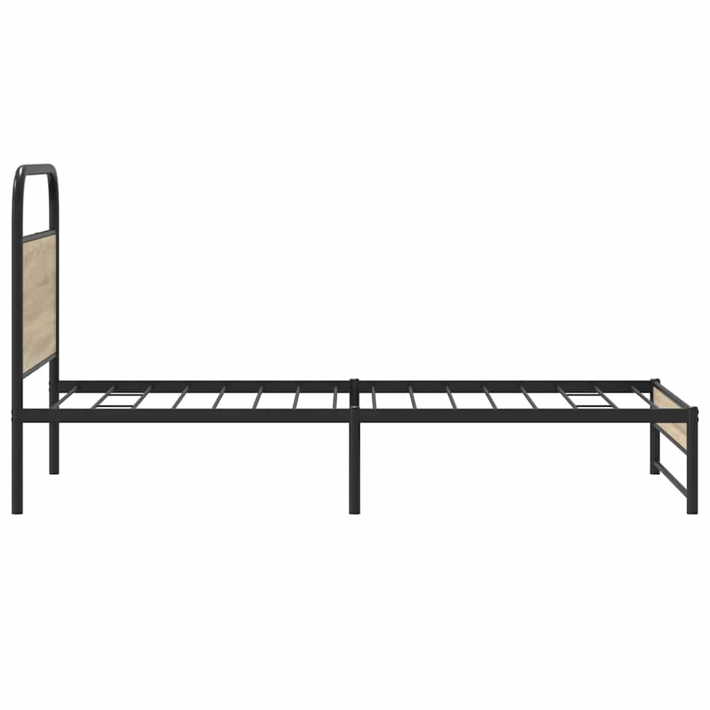 Bedframe zonder matras bewerkt hout gerookt eiken 90x190 cm is nu te koop bij PeponiXL, paradijselijk wonen!