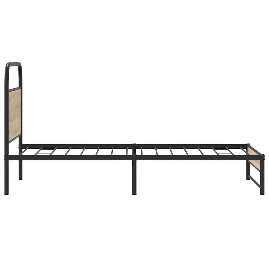 Bedframe zonder matras bewerkt hout gerookt eiken 100x190 cm is nu te koop bij PeponiXL, paradijselijk wonen!
