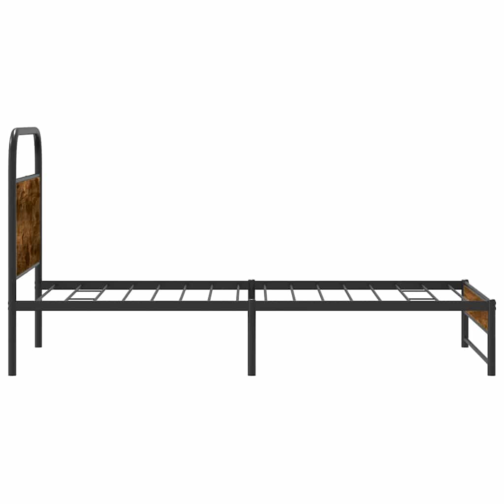 Bedframe zonder matras bewerkt hout gerookt eiken 107x203 cm is nu te koop bij PeponiXL, paradijselijk wonen!