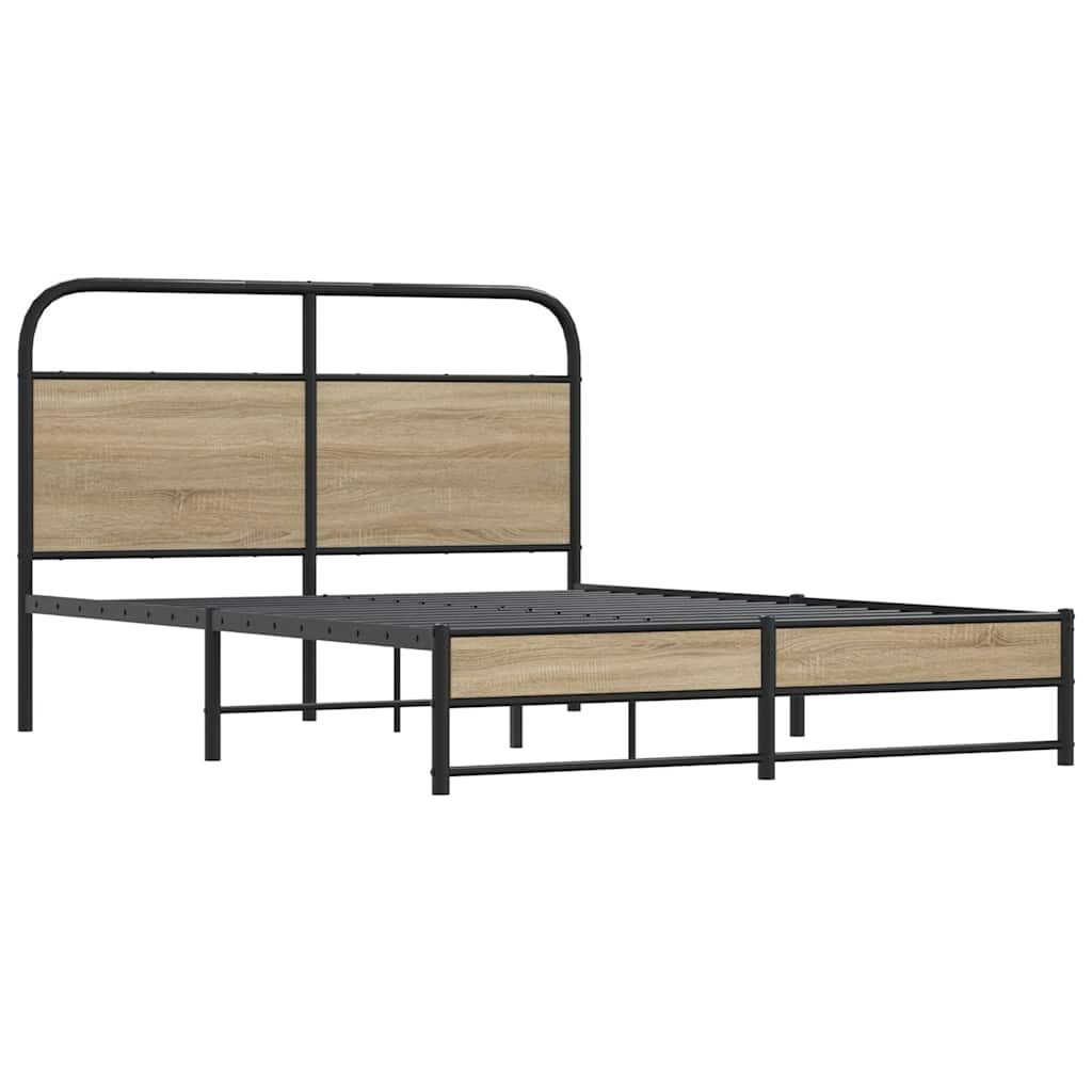 Bedframe zonder matras bewerkt hout gerookt eiken 120x190 cm is nu te koop bij PeponiXL, paradijselijk wonen!