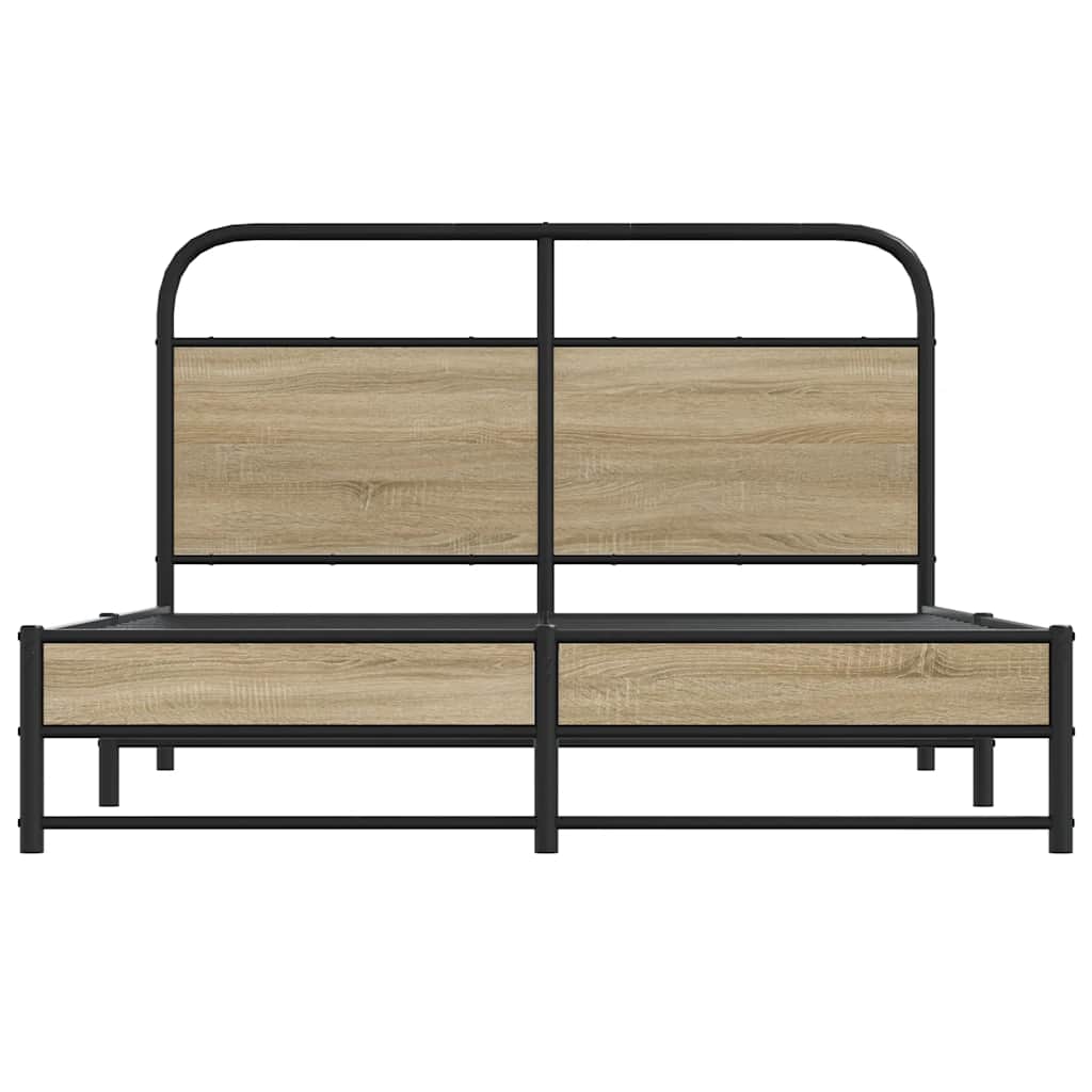 Bedframe zonder matras bewerkt hout gerookt eiken 120x190 cm is nu te koop bij PeponiXL, paradijselijk wonen!