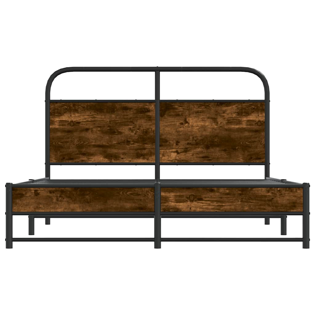 Bedframe zonder matras bewerkt hout gerookt eiken 120x200 cm is nu te koop bij PeponiXL, paradijselijk wonen!