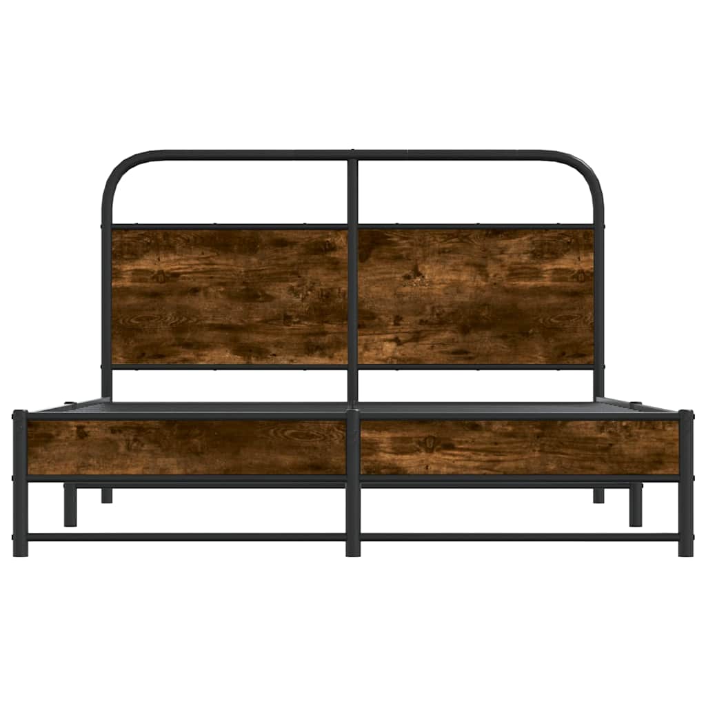 Bedframe zonder matras bewerkt hout gerookt eiken 120x200 cm is nu te koop bij PeponiXL, paradijselijk wonen!