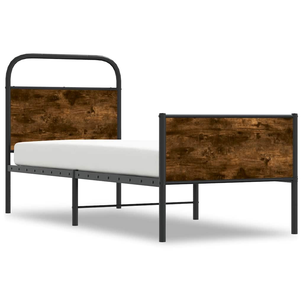 Bedframe zonder matras bewerkt hout sonoma eikenkleur 75x190 cm is nu te koop bij PeponiXL, paradijselijk wonen!