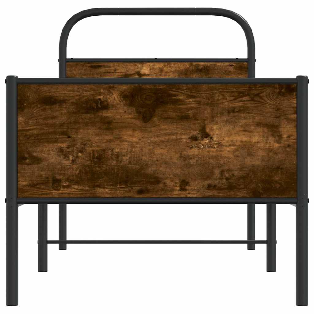 Bedframe zonder matras bewerkt hout sonoma eikenkleur 75x190 cm is nu te koop bij PeponiXL, paradijselijk wonen!