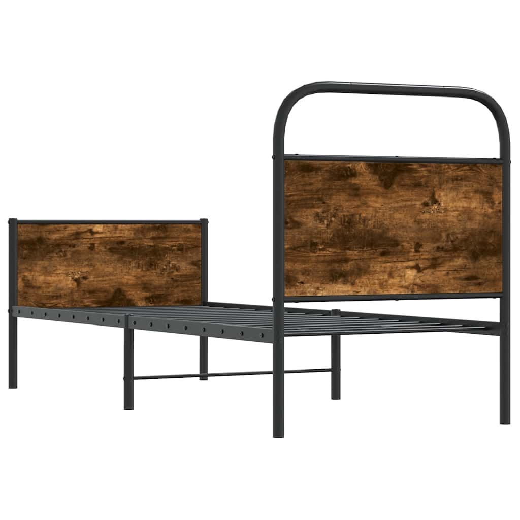 Bedframe zonder matras bewerkt hout sonoma eikenkleur 75x190 cm is nu te koop bij PeponiXL, paradijselijk wonen!