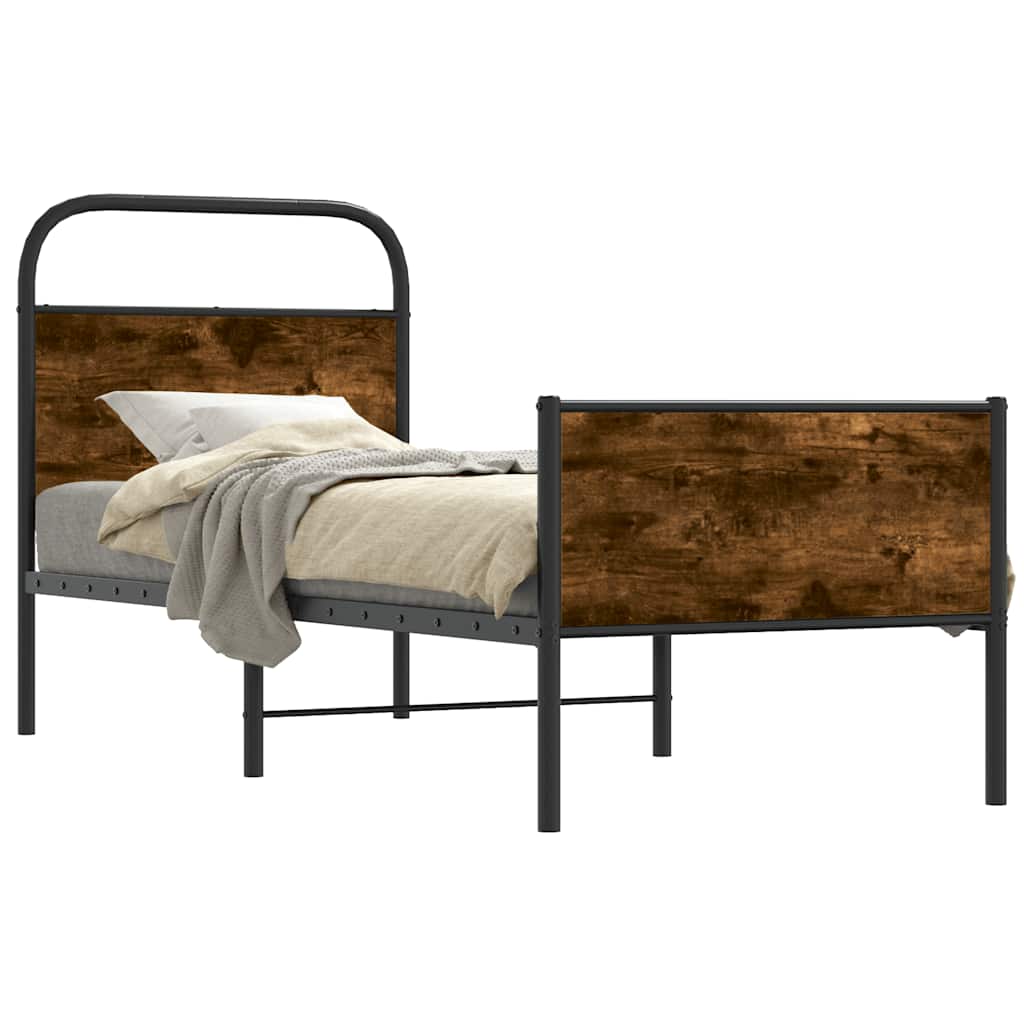 Bedframe zonder matras bewerkt hout sonoma eikenkleur 80x200 cm is nu te koop bij PeponiXL, paradijselijk wonen!