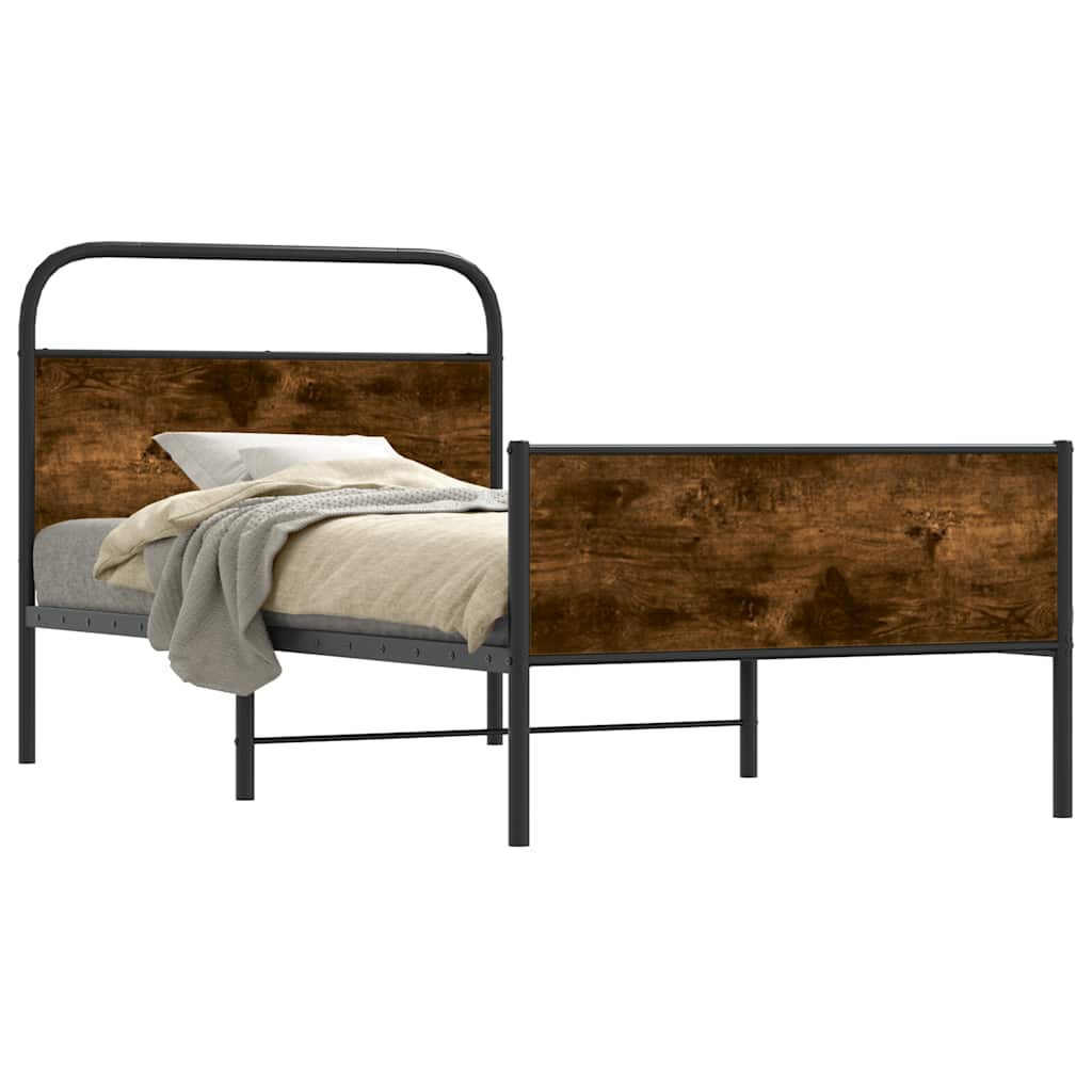 Bedframe zonder matras bewerkt hout sonoma eikenkleur 90x190 cm is nu te koop bij PeponiXL, paradijselijk wonen!