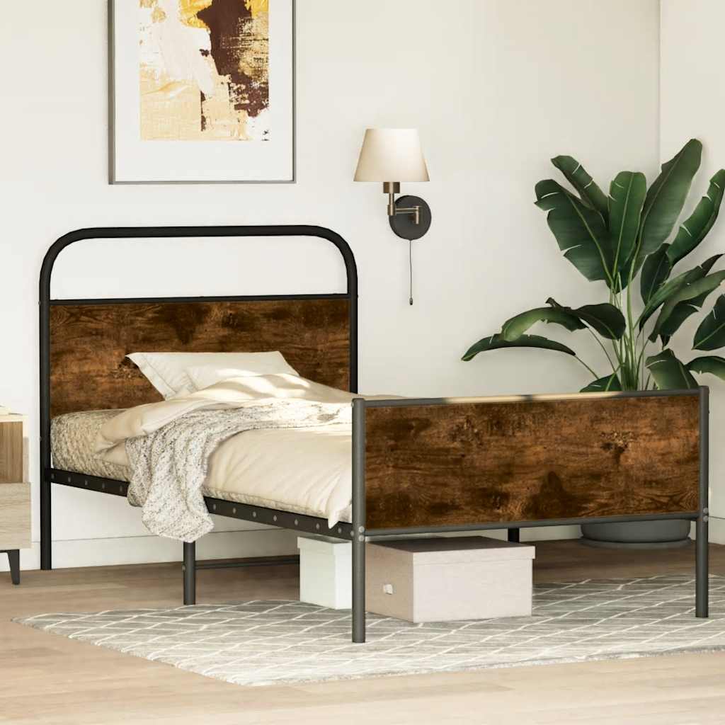 Bedframe zonder matras bewerkt hout sonoma eikenkleur 100x190cm is nu te koop bij PeponiXL, paradijselijk wonen!
