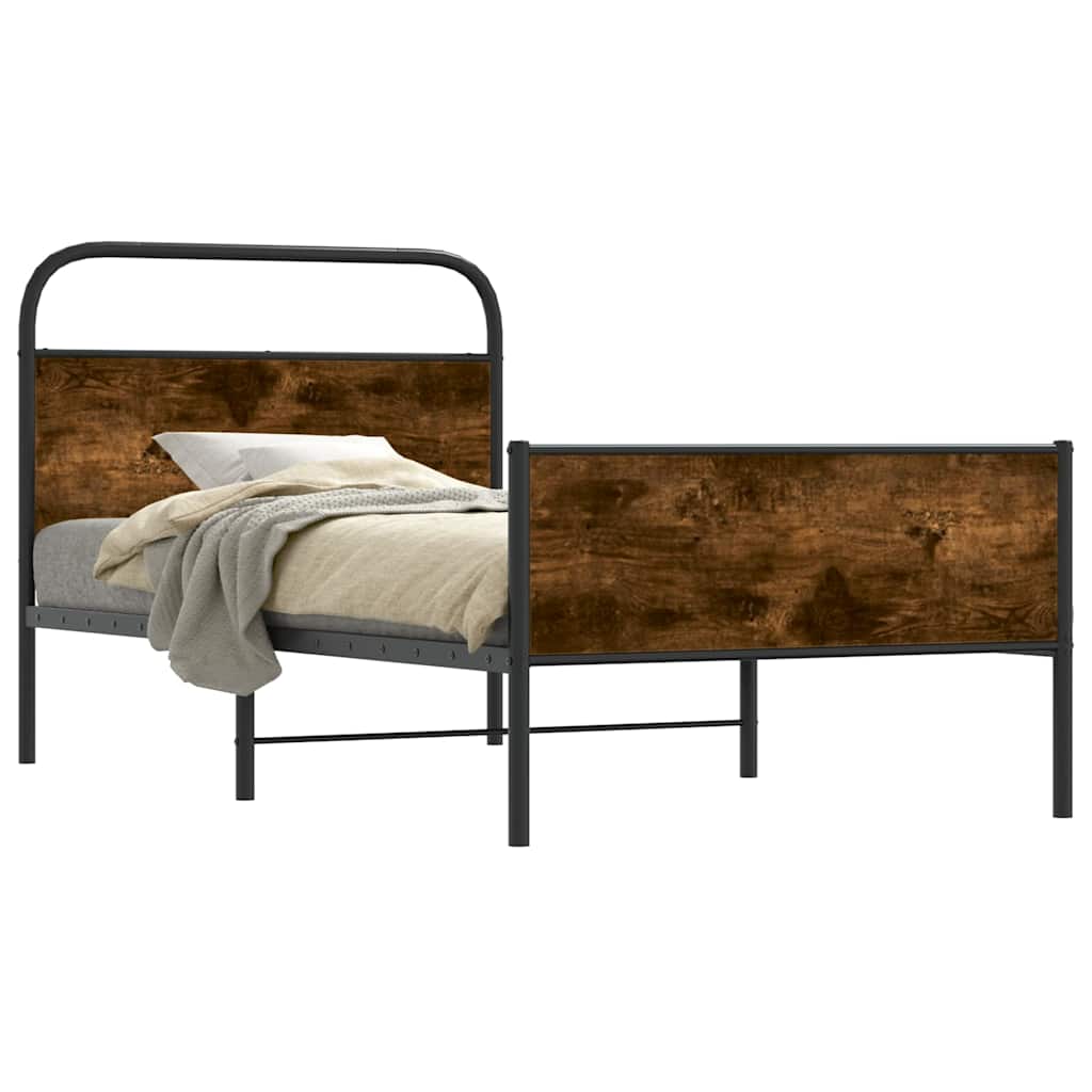 Bedframe zonder matras bewerkt hout sonoma eikenkleur 107x203cm is nu te koop bij PeponiXL, paradijselijk wonen!