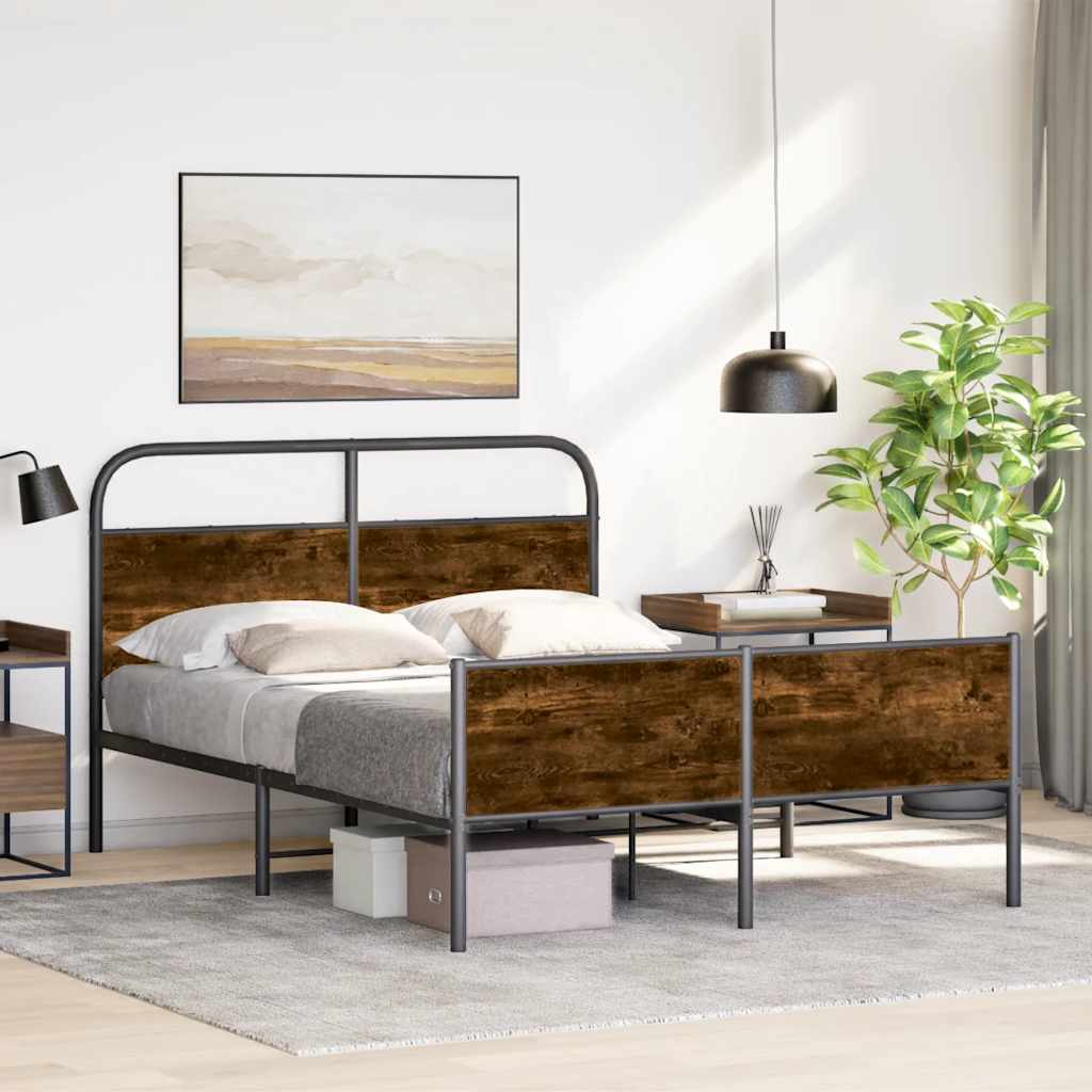 Bedframe zonder matras bewerkt hout sonoma eikenkleur 120x190cm is nu te koop bij PeponiXL, paradijselijk wonen!