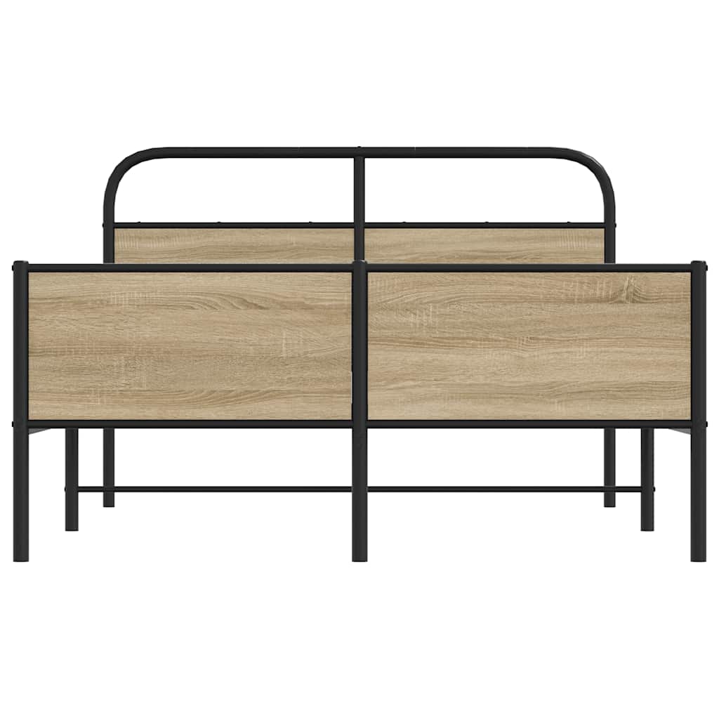 Bedframe zonder matras bewerkt hout sonoma eikenkleur 120x200cm is nu te koop bij PeponiXL, paradijselijk wonen!