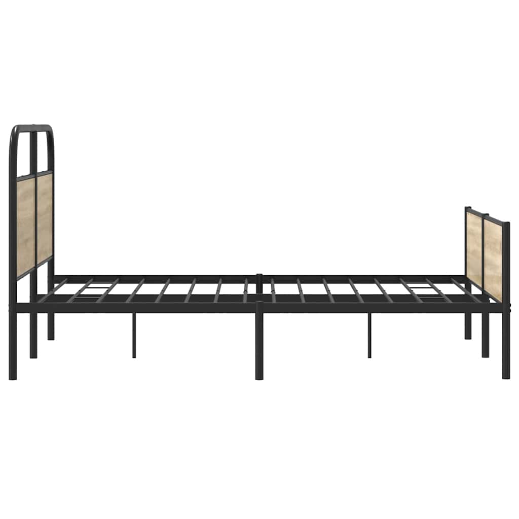 Bedframe zonder matras bewerkt hout sonoma eikenkleur 120x200cm is nu te koop bij PeponiXL, paradijselijk wonen!