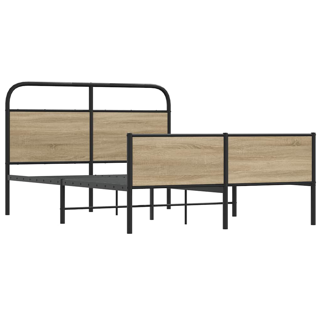 Bedframe zonder matras bewerkt hout sonoma eikenkleur 140x190cm is nu te koop bij PeponiXL, paradijselijk wonen!