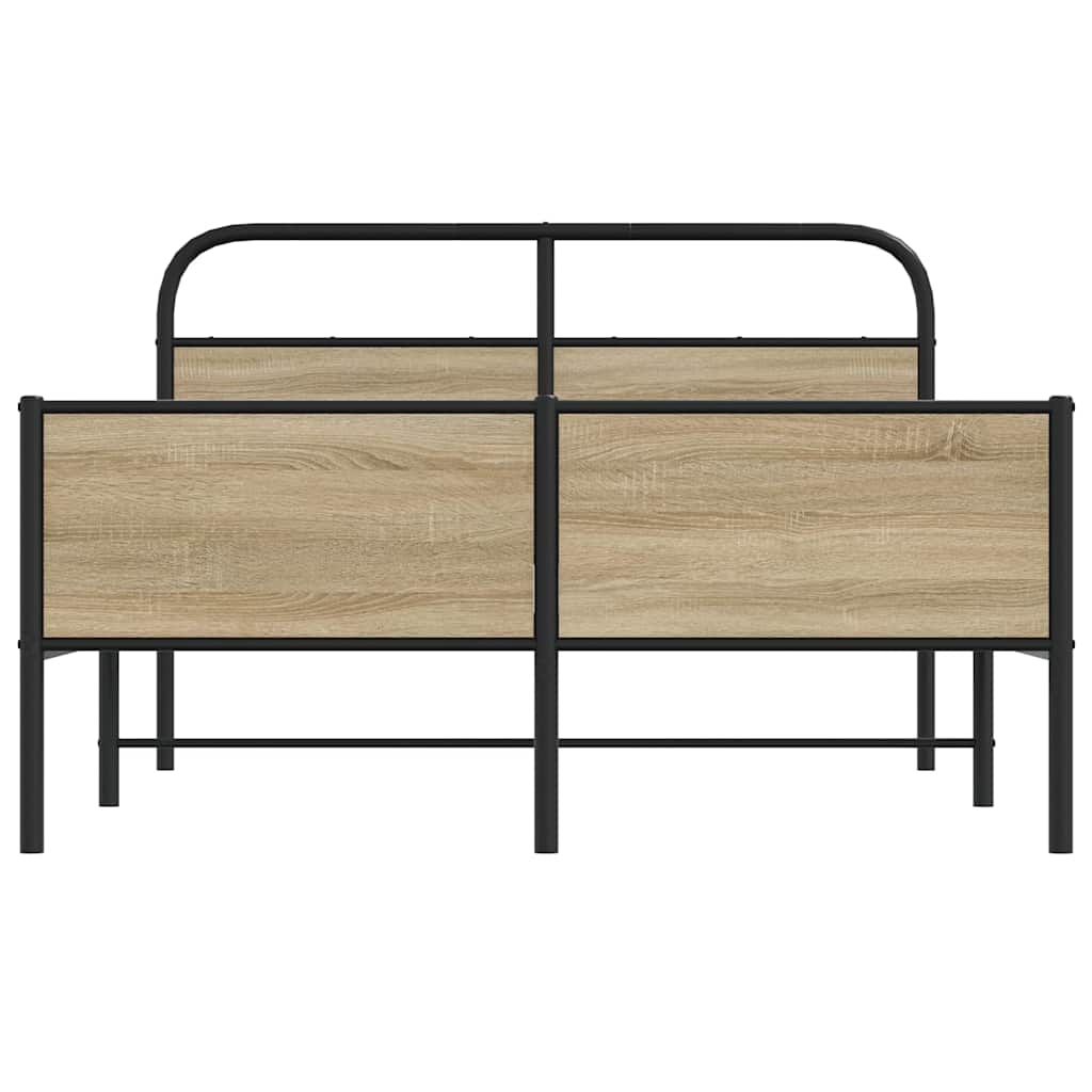 Bedframe zonder matras bewerkt hout sonoma eikenkleur 140x190cm is nu te koop bij PeponiXL, paradijselijk wonen!