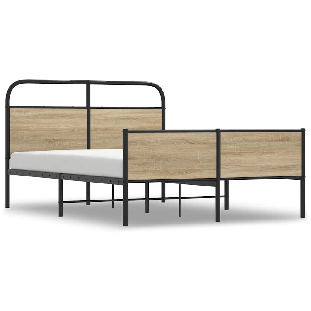 Bedframe zonder matras bewerkt hout sonoma eikenkleur 140x200cm is nu te koop bij PeponiXL, paradijselijk wonen!