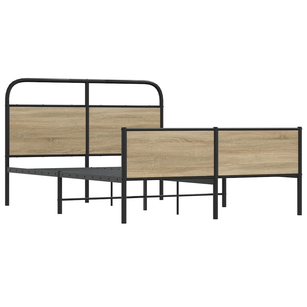 Bedframe zonder matras bewerkt hout sonoma eikenkleur 140x200cm is nu te koop bij PeponiXL, paradijselijk wonen!