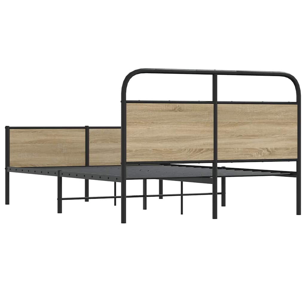 Bedframe zonder matras bewerkt hout sonoma eikenkleur 140x200cm is nu te koop bij PeponiXL, paradijselijk wonen!