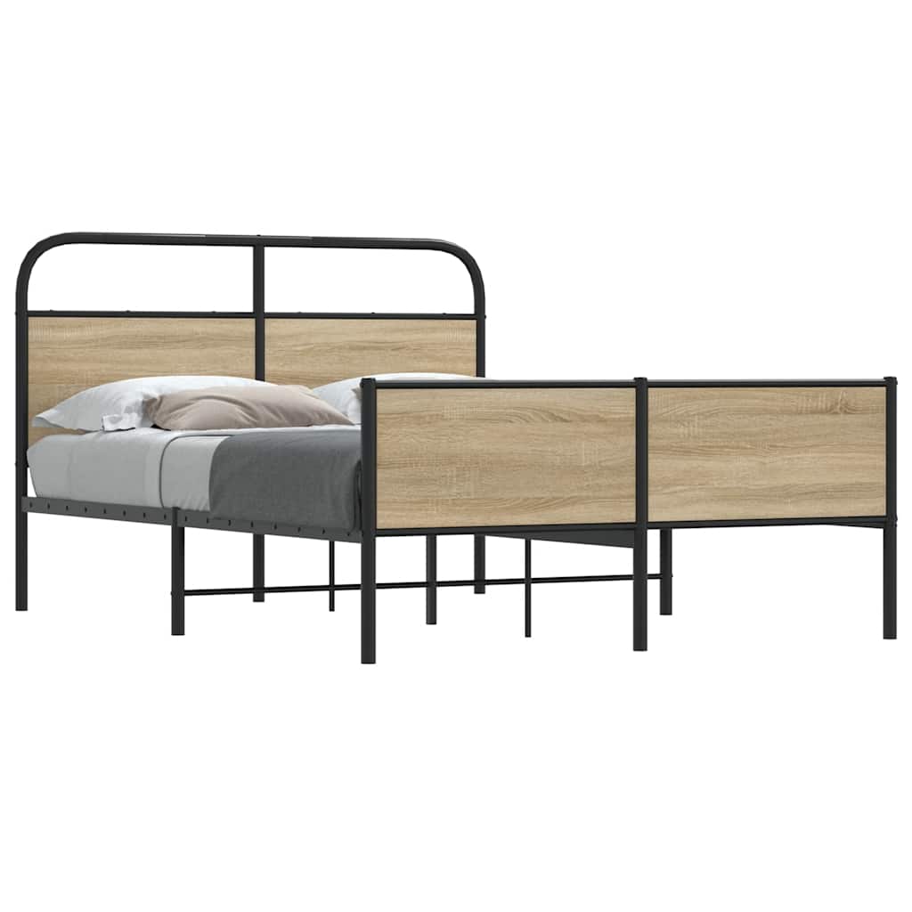 Bedframe zonder matras bewerkt hout sonoma eikenkleur 140x200cm is nu te koop bij PeponiXL, paradijselijk wonen!